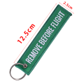 Miniatyrbild 1 av 5: Remove Before Flight Nyckelring Polyesterbroderimeddelande Green