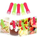 Miniatyrbild 4 av 5: 10 st fruktgaffel i plast Mini tecknad fruktgaffel 10pcs