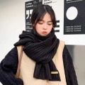 Miniatyrbild 4 av 8: Enfärgad ullscarf hona e flicka Tjock varm stickad halsring Brown