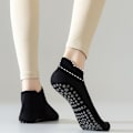 Miniatyrbild 7 av 8: 1Par Dam Anti-Slip Sock Yoga Sock Bomull Elasticitetsstrumpor Black