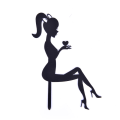 Miniatyrbild 1 av 5: Högklackat Lady Cake Topper Bröllopsdekoration Cupcake Topper Black 5 pcs