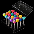 Miniatyrbild 2 av 5: 20 Hål Akryl Lollipop Display Stand rektangel godishållare