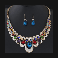 Miniatyrbild 1 av 8: 1 set smycken mode metall sparkle diamant halsband örhänge set Multicolor