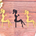 Miniatyrbild 2 av 5: Högklackat Lady Cake Topper Bröllopsdekoration Cupcake Topper Black 5 pcs