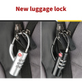 Miniatyrbild 6 av 8: Bärbar säkerhet TSA Customs Code Lock Lösenord Stålkabel Black