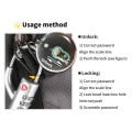 Miniatyrbild 7 av 8: Bärbar säkerhet TSA Customs Code Lock Lösenord Stålkabel Black