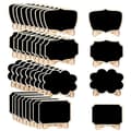 40 Pcs Mini Black Wooden Chalkboards with Support Stand 4 Different Styles Small Blackboards for Wedding Labeling