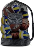 Black Ball Bag Large Mesh Bag for Foldable Nylon Mesh Bag Storage Durable Reusable