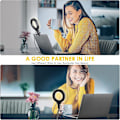 Miniatyrbillede 3 af 4: 4\" Ringlys til Laptop med Stativ, Konferencebelysningssæt, 3 Lystilstande Dæmpbar LED Ringlys til Møder, Makeup, Selfie, Videooptagelse, Streaming