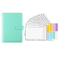 Miniatyrbillede 1 af 2: A6 PU Læder Notesbog Binder Kontant Budgetplanlægger, Grøn