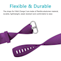 Miniatyrbild 5 av 5: 2-pack Ersättningsarmband Kompatibelt med Fitbit Charge 3-armband/Fitbit Charge 4-armband, Mjuka Sportklockarmband för Kvinnor och Män, Små och Stora