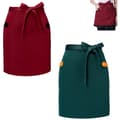 Miniatyrbilde 1 av 5: 2x Korte Forklær - Serveringsforklær - Korte Matlagingsforklær - Med To Lommer - Unisex - Én Størrelse Passer Alle