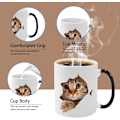 Miniatyrbild 3 av 6: Färgskiftande Mugg, Rolig Katt Färgskiftande Keramisk Kaffekopp, 33 cl Färgbytande Kaffemugg, Söt Julklappsmugg