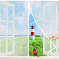 Magnetic Window Screen 120x150 cm White Insect Net Easy Installation Compatible with Patio Doors Interior Automatic Closing