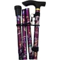 Purple Floral Folding Cane with Height Adjustment