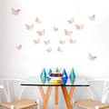 Miniatyrbilde 4 av 5: Rosegull, 24 stk 3D sommerfuglklistremerker 3 størrelser veggdekor soverom