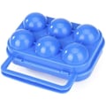 Miniatyrbilde 4 av 5: Bærbar sammenleggbar eggoppbevaring i plast med håndtak og lokk for 6 egg (blå)