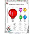Miniatyrbild 3 av 5: Premium 25-pack Multicolor G40 LED Julgransbelysning UL-certifierad 1 Watt E12/C7 Ljushållarbas Plast Splittersäker LED-lampor