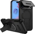 Compatible with iPhone 17 Pro Max, Built-in Phone Stand, Sliding Camera Cover, Magnetic Drop-Proof Phone Case, Black