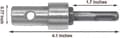 Miniatyrbilde 2 av 4: Drilladapter, Rund Skaft Profesjonell Adapter For 2 Spor Og 2 Groper For Jordbor, For Sds Plus