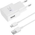 Miniatyrbilde 1 av 9: Hurtiglader, 1,2 m kabel, kompatibel med Samsung Galaxy S22 S21 S20 S8 S10 S9 Plus Note 7 8 9 10 A53 LG, HTC white