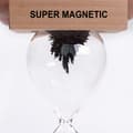 Miniatyrbillede 2 af 4: Magnetisk sandtimer 3 minutter: med sort magnetisk jernpulver og træbase, 3 minutter, timeglas sandglas til kontorbordsdekoration