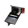 Miniatyrbillede 2 af 6: Sort RFID NFC-beskyttet pung kortholder 5 kort (ægte læder) Sort