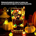 Miniatyrbilde 4 av 5: Høstdekor for hjemmet, takkefest, Halloween, jul, bursdag - Høstdekorasjoner innendørs og utendørs, 10 fot 30 LED 3D gresskar, lønneblad, eikenøtter, bryllup
