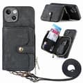 Crossbody Multifunctional Wallet Case with Zipper for iPhone 15