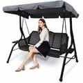 Universal Replacement Canopy for 3-Seater Garden Swing, Waterproof UV Protection (Grey, Large)
