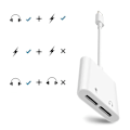 Miniatyrbilde 6 av 6: iPhone 7/8/X/XS/XR/XS Max Dobbel Lightning Adapter Splitter White Vit