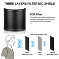 Miniatyrbillede 3 af 4: Popfilter, professionelt tre-lags mikrofon-vindhætte i metalnet