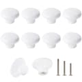 10x White Door Knobs Cabinet Retro Round Ceramic Drawer Cupboard Kitchen Handles 32mm
