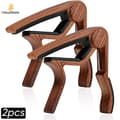 HautStore Capodastre 2-pak enhånds hurtigskift aluminiumlegering Capo (træfarve) [DB]