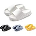 Miniatyrbillede 1 af 5: Pudeslippers til Kvinder og Mænd Cloud Slippers Skridsikre Hurtigtørrende Badeslippers, Åben Tå Bløde Tykke Slippers Hvide 12