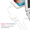 Miniatyrbild 2 av 6: iPhone 7/8/X/XS/XR/XS Max Dubbel Lightning Adapter Splitter White Vit