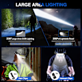 Miniatyrbillede 6 af 7: Hovedet Lygte Genopladelig, 1000 Lumen 230° Bred Stråle Super Lys Hovedet Lygte med Handsfree Sensor, LED Hovedet Lygte 1500mAh IPX5 Vandafvisende Let