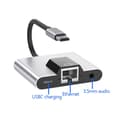 Miniatyrbilde 5 av 5: Type-C til Ethernet LAN nettverksadapter Hub USB C til 3,5 mm lyd og PD