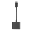 Miniatyrbilde 1 av 7: 2-i-1 USB C til 3,5 mm lydadapter Type-C til AUX-kontakt med USB C PD 60W hurtigladeadapter Svart
