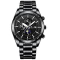 Water-resistant wristwatch - Black strap with black background