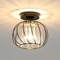 Modern Crystal Ceiling Light E27 LED Ceiling Lamp Mini Crystal Chandelier for Kitchen Dining Room Bedroom Hallway Entrance (Black)