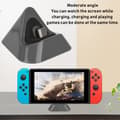 Miniatyrbillede 7 af 7: Bærbar trekantet Type C opladningsbase metalbundoplader til Switch / Lite Host (grå)