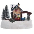 [RM]Jule LED Lys Sne Hus Landsby Lysende Ornament Figur Julepynt Håndværk Jul