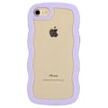 Miniatyrbillede 1 af 3: Telefoncover til iPhone 7/8/SE (2020)/SE (2022) med bølget kant PC+TPU Farvet kant Transparent bagside