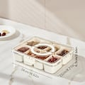 Miniatyrbilde 1 av 5: Serveringsbrett med 8 rom, håndtak, romslig lokk, avtakbar snackboks og fruktbeholder for matoppbevaring og snacksorganisering 8cell