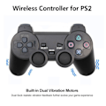 Miniatyrbillede 7 af 7: Trådløs spilcontroller dobbelt vibration 2,4 GHz lav latens fjernbetjening spilcontroller til PS2 sort