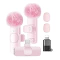 Miniatyrbillede 1 af 5: Trådløs Mini Lavalier Mikrofon til iPhone Android PC, USB-C & Lightning, Støjreducerende Clip-On Mikrofon til Vlog & Optagelse Pink Pink