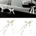 Miniatyrbild 2 av 5: Satin Bilprydnad, 50 Bröllopsdekorationsöglor, Bröllopsdekorationsögla, Bröllopsbilsband, Rosettdekorationsöglor, Bröllopsbilsöglor (Vit)
