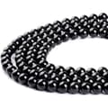 Sorte Obsidian Ædelsten Runde Løse Perler Natursten Perler til Smykkefremstilling (8MM)