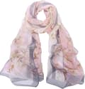 Blomstret chiffonsjal - Lett sjal dame blomstret chiffonskjerf kvinner for sommeren